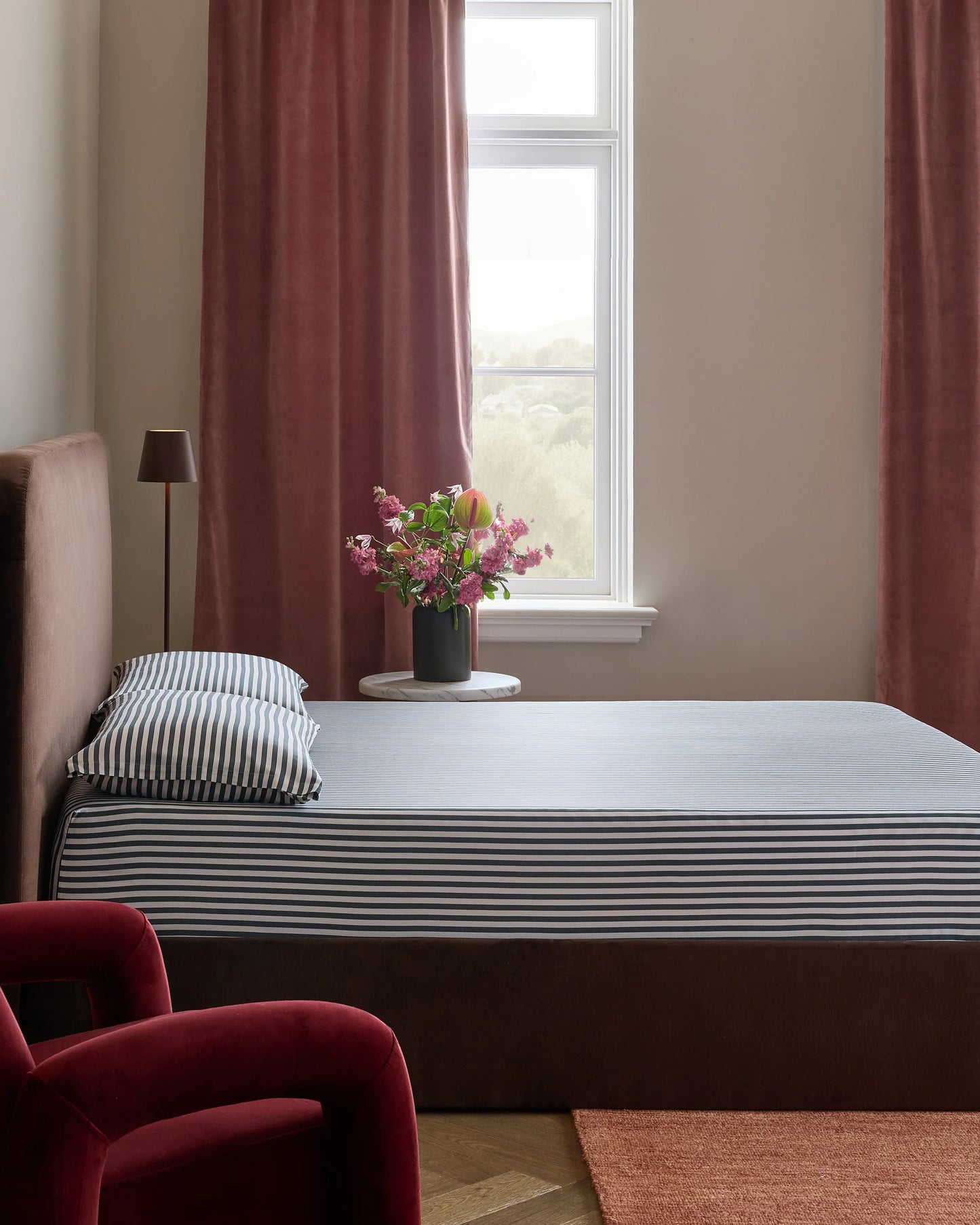 Bamboo Stripe Fitted Sheet Set - Twin / Double Stripe Espresso