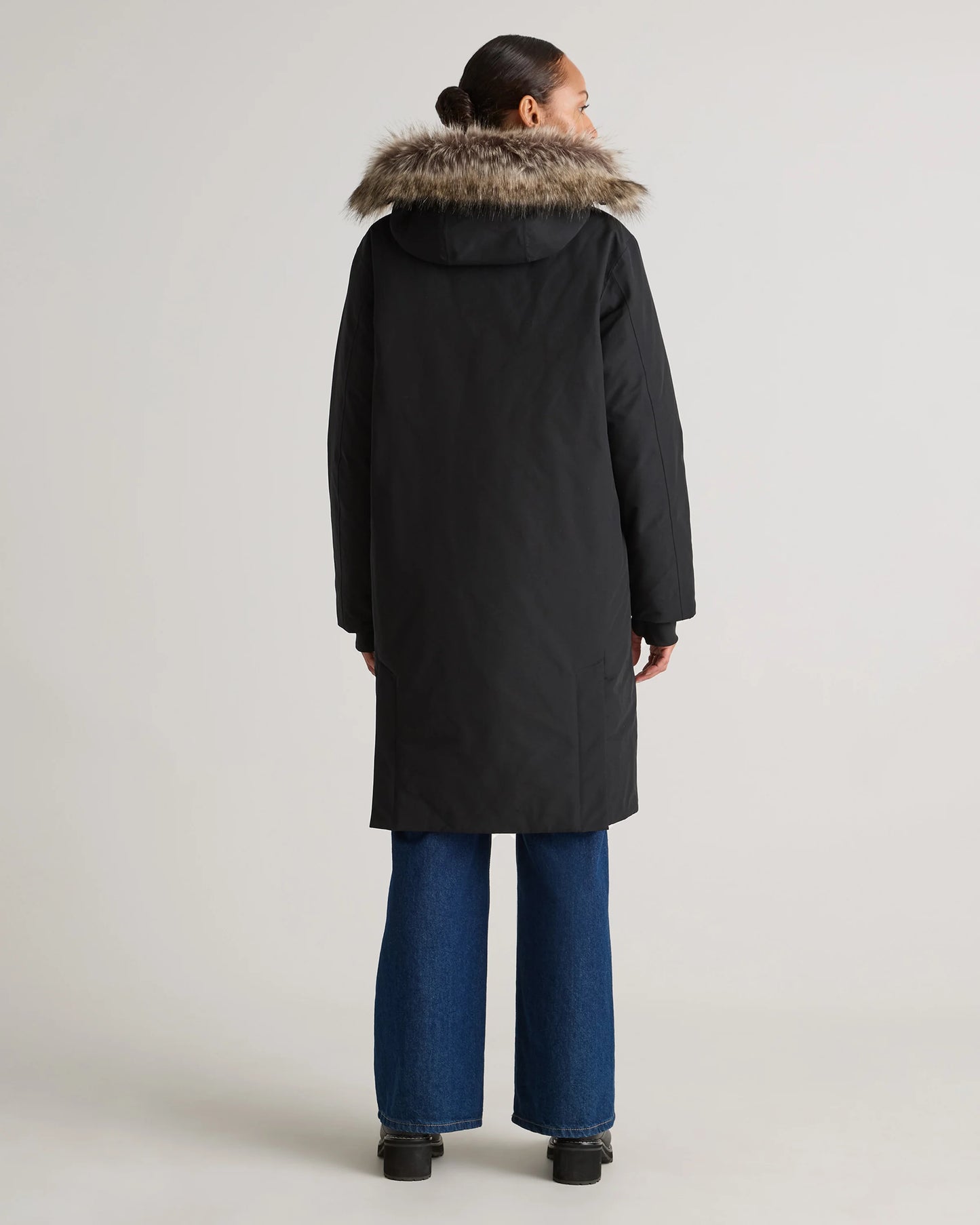 Responsible Down Hooded Long Parka - XS / Storm Blue