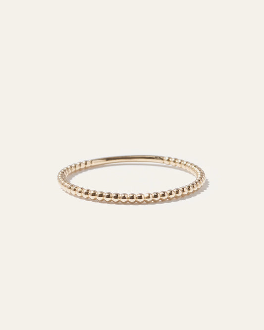 14K Gold Beaded Ring - 4 / Yellow Gold