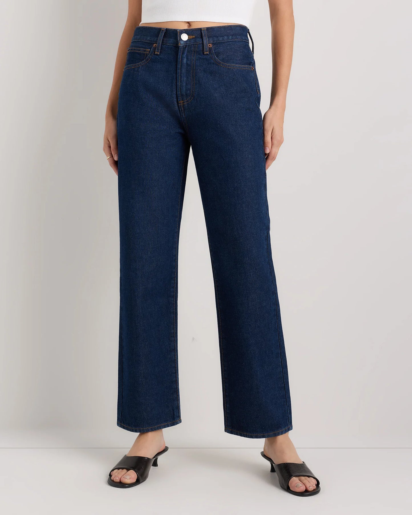 Bella Rigid Straight Jeans - 24 / Powder Blue Raw Hem