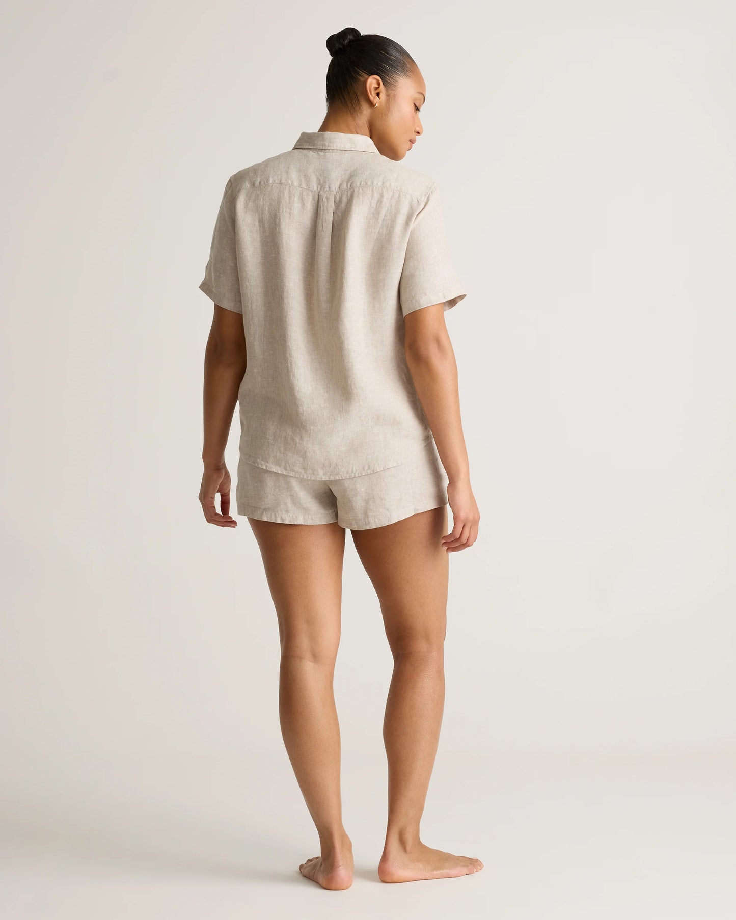 100% European Linen Shorts Pajama Set - XS / French Blue