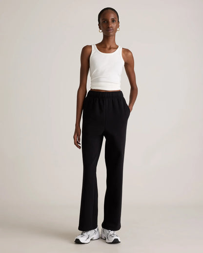 Organic Heavyweight Fleece Straight Leg Sweatpants - XS / Black