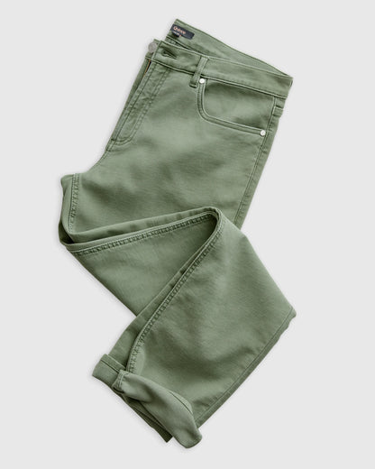 French Terry 5-Pocket Pants - Slim - 30X30 / Bayberry Olive