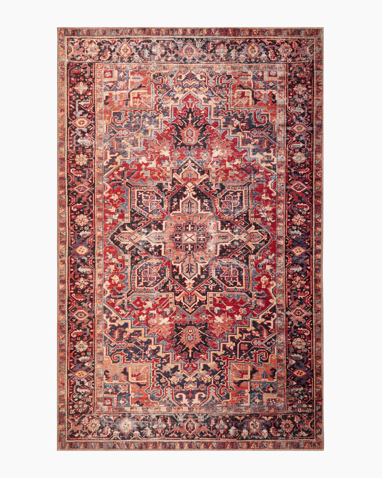 Athena Washable Rug - 3'9" x 5'6" / Red