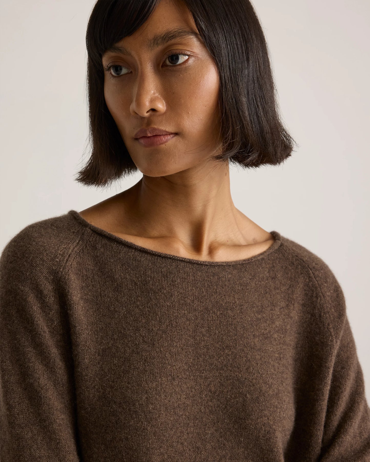 Mongolian Cashmere Boatneck Sweater - XS / Black