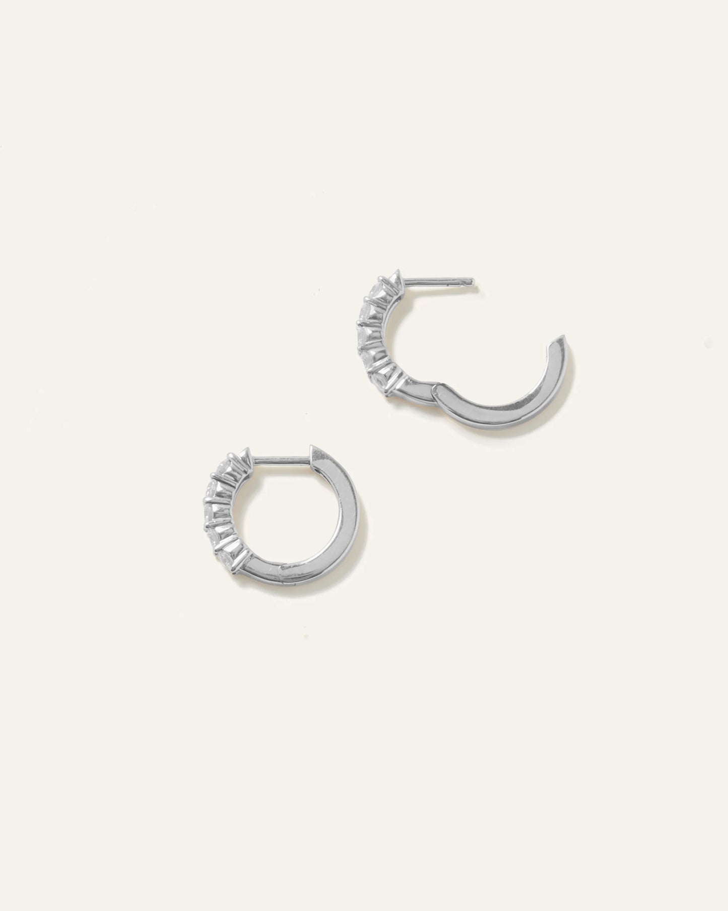 14K Gold Diamond Classic Huggie Hoops - One Size / Yellow Gold