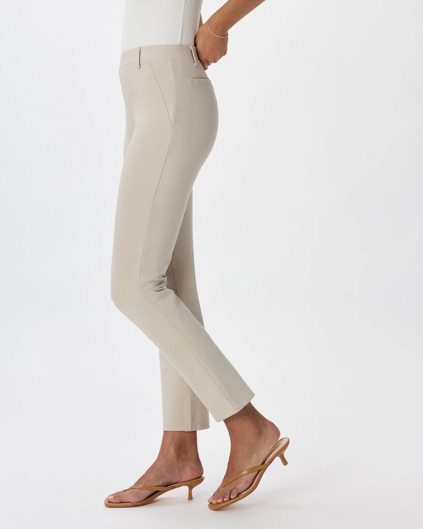 Ultra-Stretch Ponte Straight Leg Pants - XS / Morel Grey