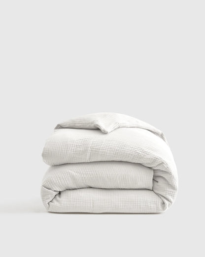 Organic Cotton Gauze Duvet Cover - Twin / Dried Sage