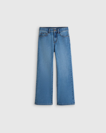 Girls Stretch Wide Leg Jeans - 6 / Light Wash