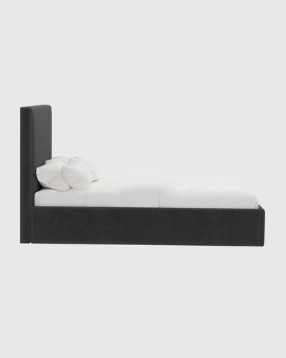 Square Bed in Performance Velvet - Full / Butterscotch