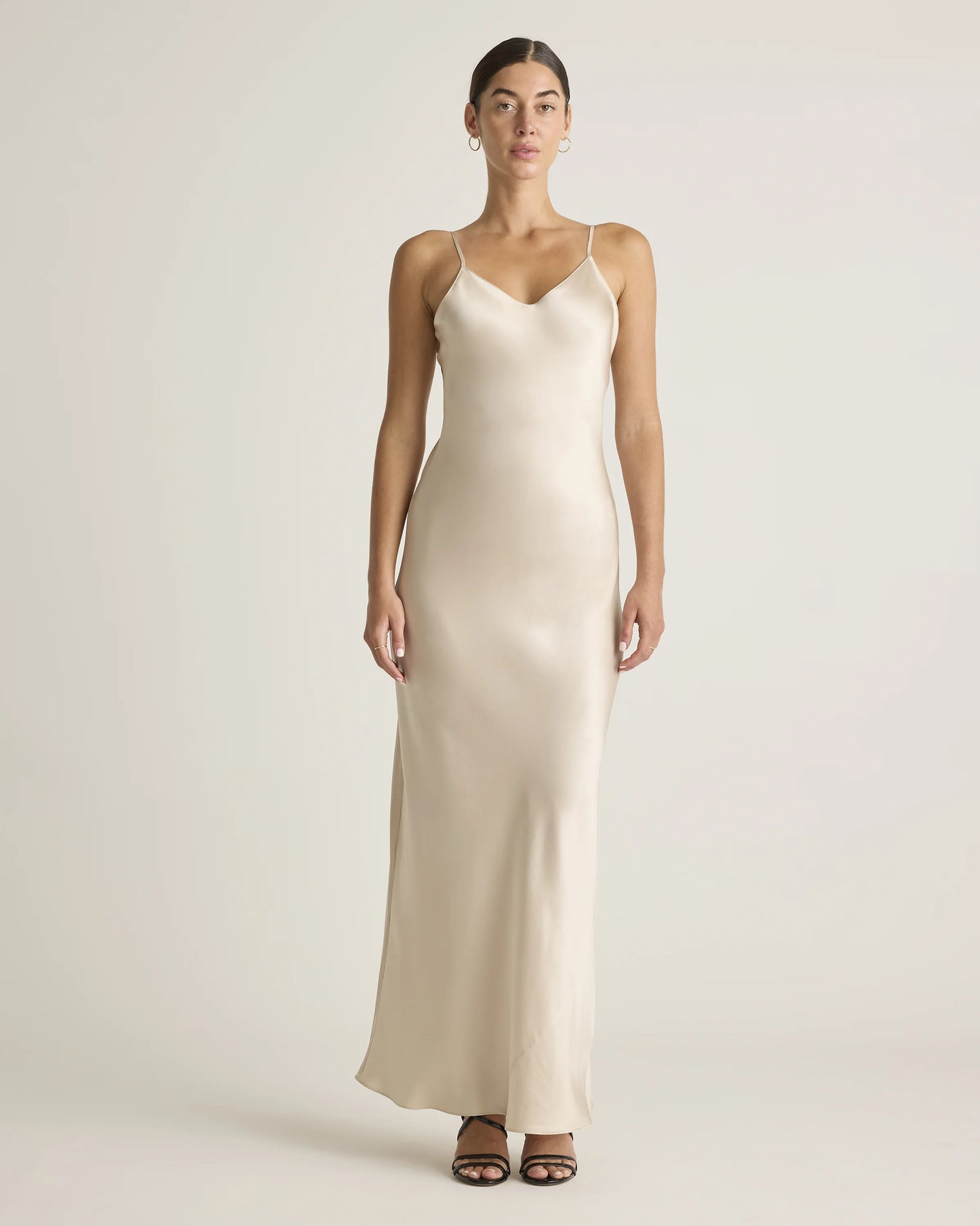 100% Washable Silk Maxi Slip Dress - XS / Cordovan Red Hibiscus