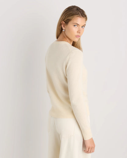 Mongolian Cashmere Crewneck Sweater - XS / Ivory