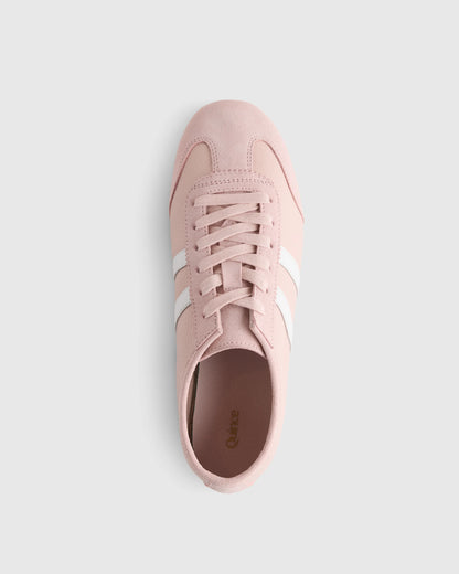Italian Leather & Suede Low Profile Sneaker - 5 / Electric Blue