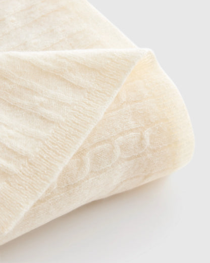 Mongolian Cashmere Cable Knit Baby Blanket - One Size / Teak