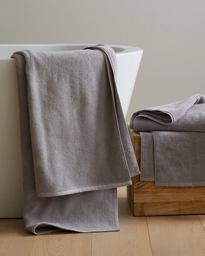 Turkish Ribbed Quick Dry Bath Towel (Set of 2) - One Size / Mineral