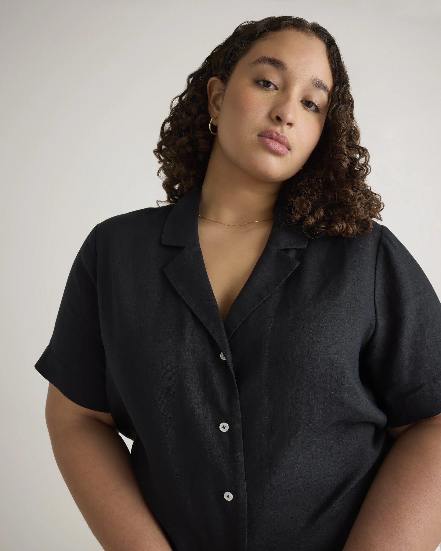 100% European Linen Short Sleeve Shirt - 1X / Flax