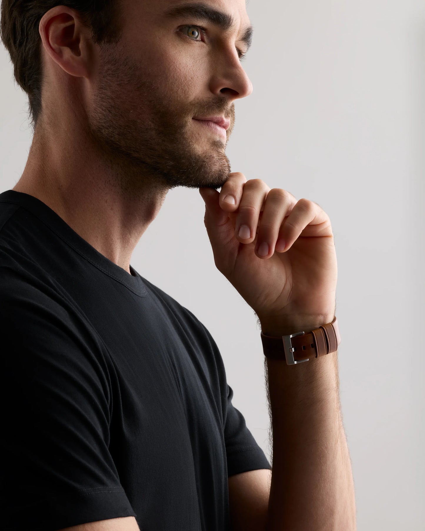 Horween Leather Smartwatch Band - 38mm - 42mm / Black