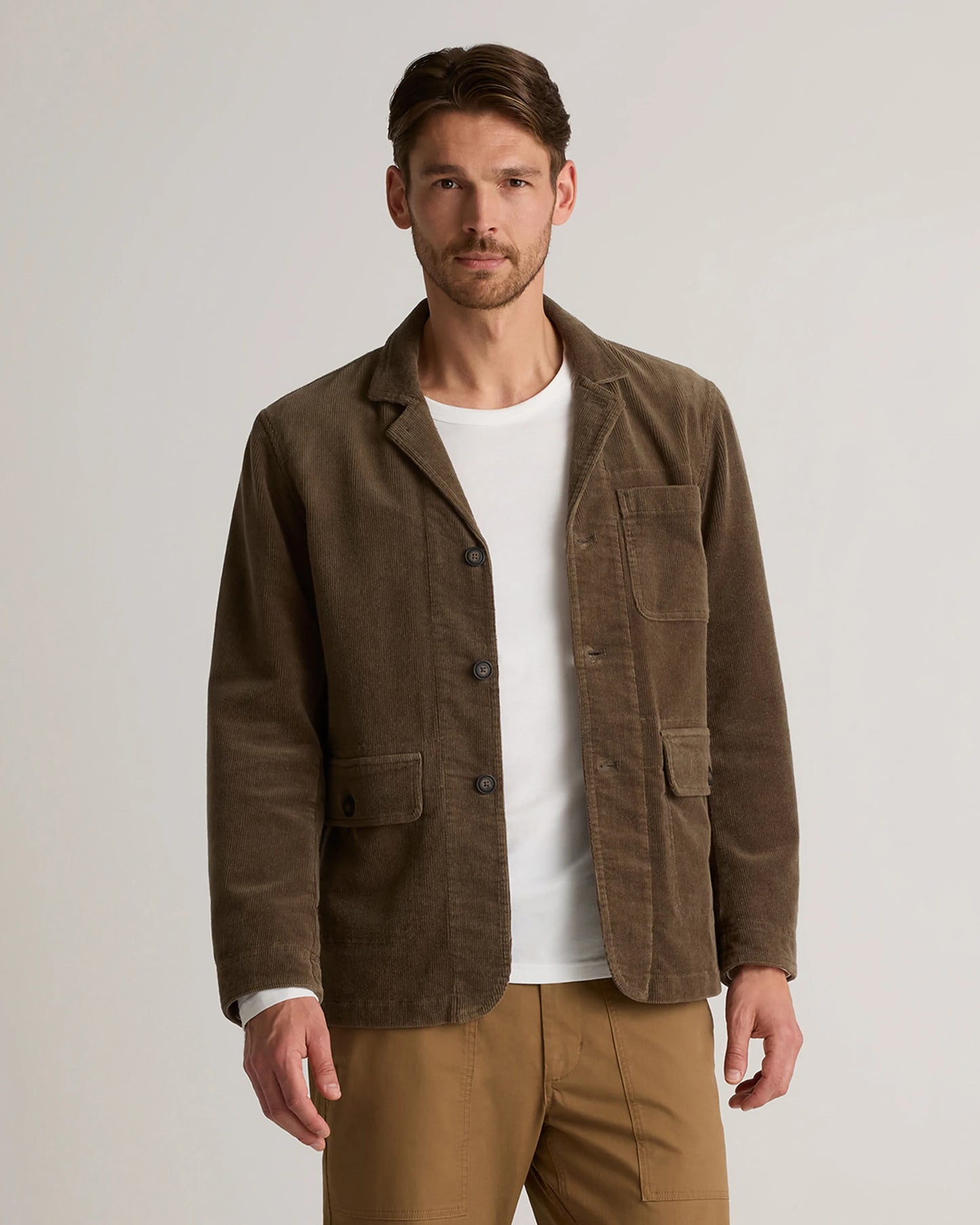 Organic Stretch Corduroy Chore Jacket - S / Seaweed