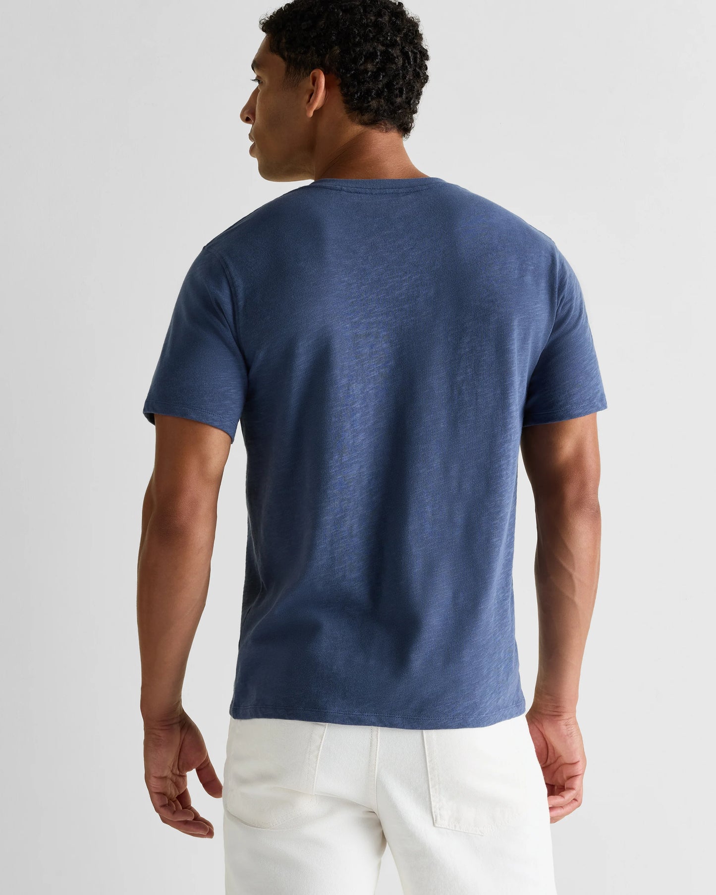 100% Organic Cotton Slub V-Neck Tee - S / Heather Grey