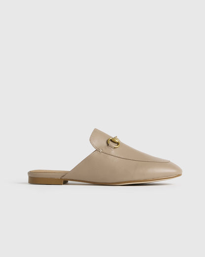 Italian Leather Horsebit Loafer Mule - 5 / Garnet
