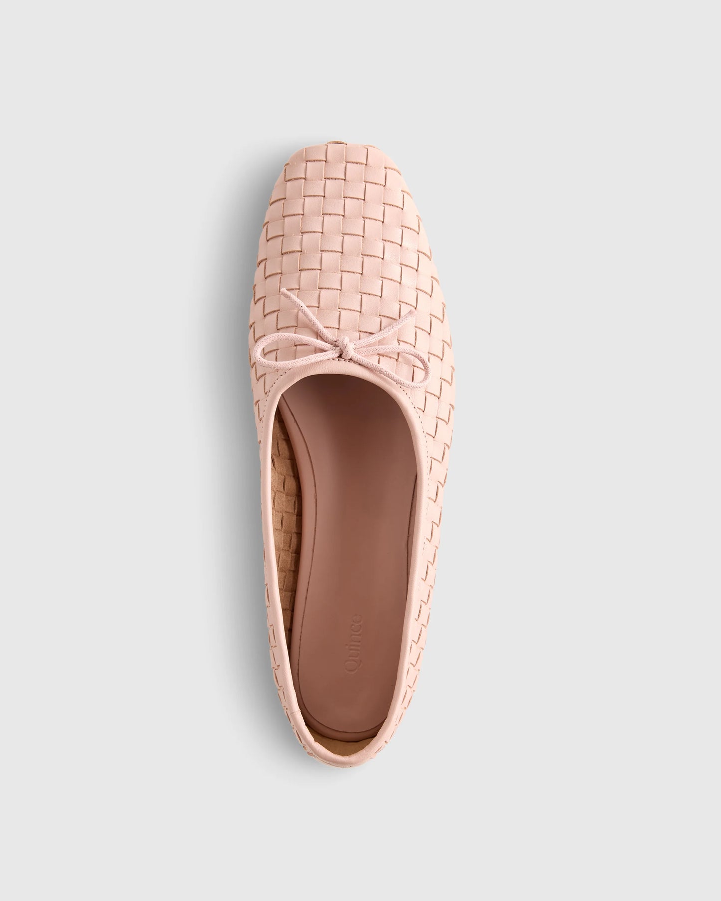 Italian Leather Handwoven Square Toe Ballet Flat - 5 / Cognac