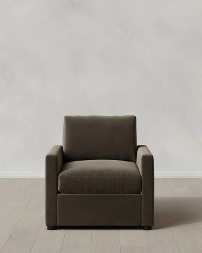 Brennan Accent Chair in Performance Velvet - One Size / Pine