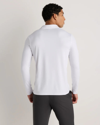 Flowknit Breeze Performance Long Sleeve Polo - XS / Heather Black