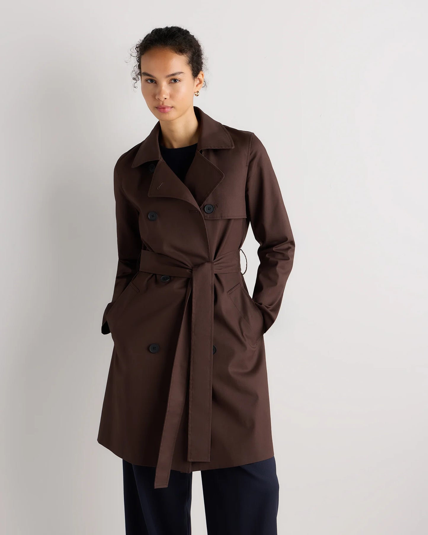 Comfort Stretch Trench Coat - XS / Navy