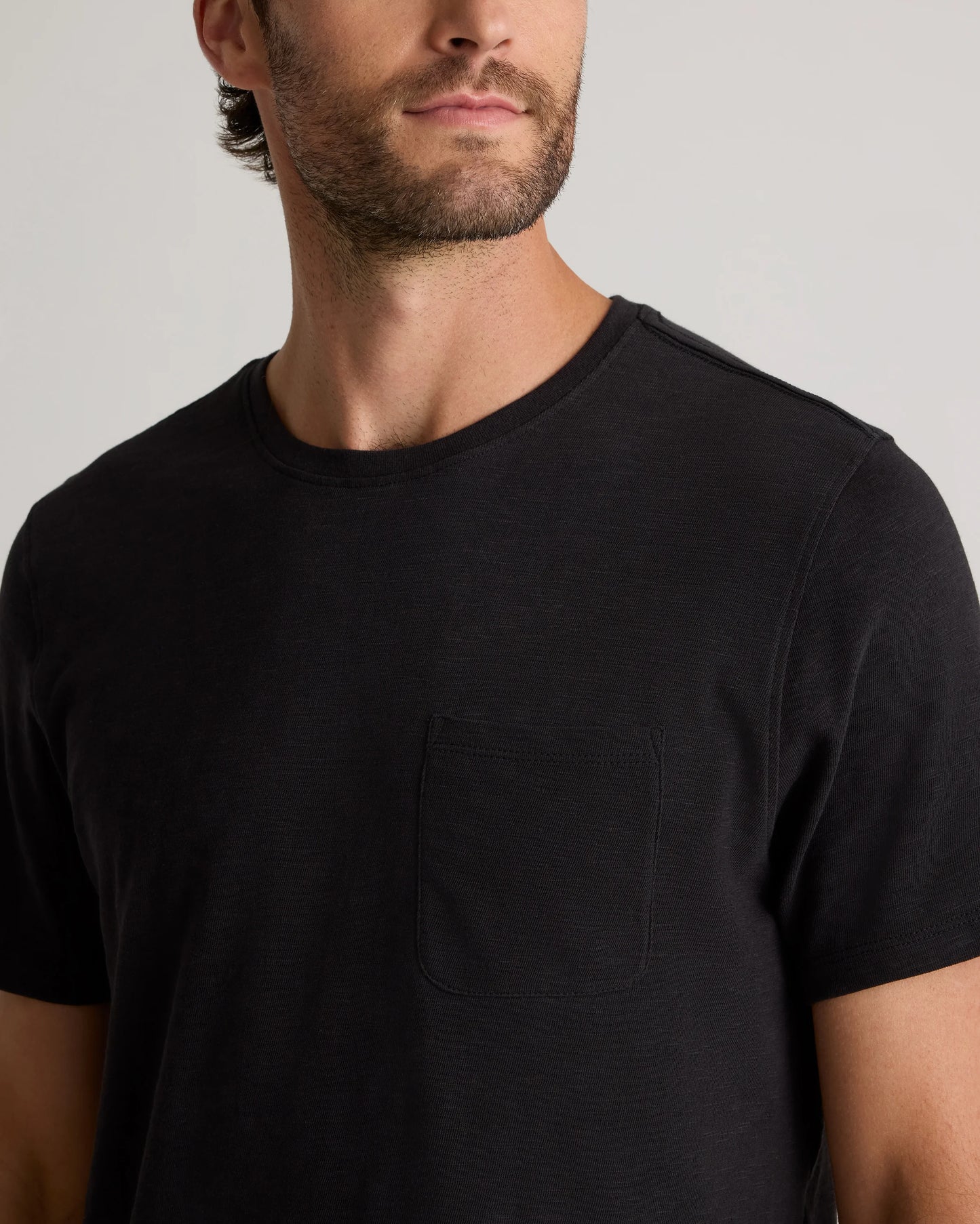 100% Organic Cotton Slub Pocket Tee - S / Bold Black