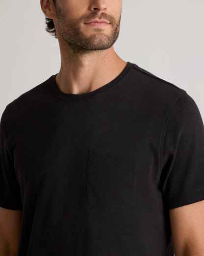 100% Organic Cotton Slub Pocket Tee - S / Bold Black