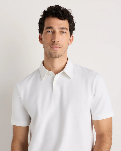 100% Organic Sueded Jersey Polo - S / Classic White