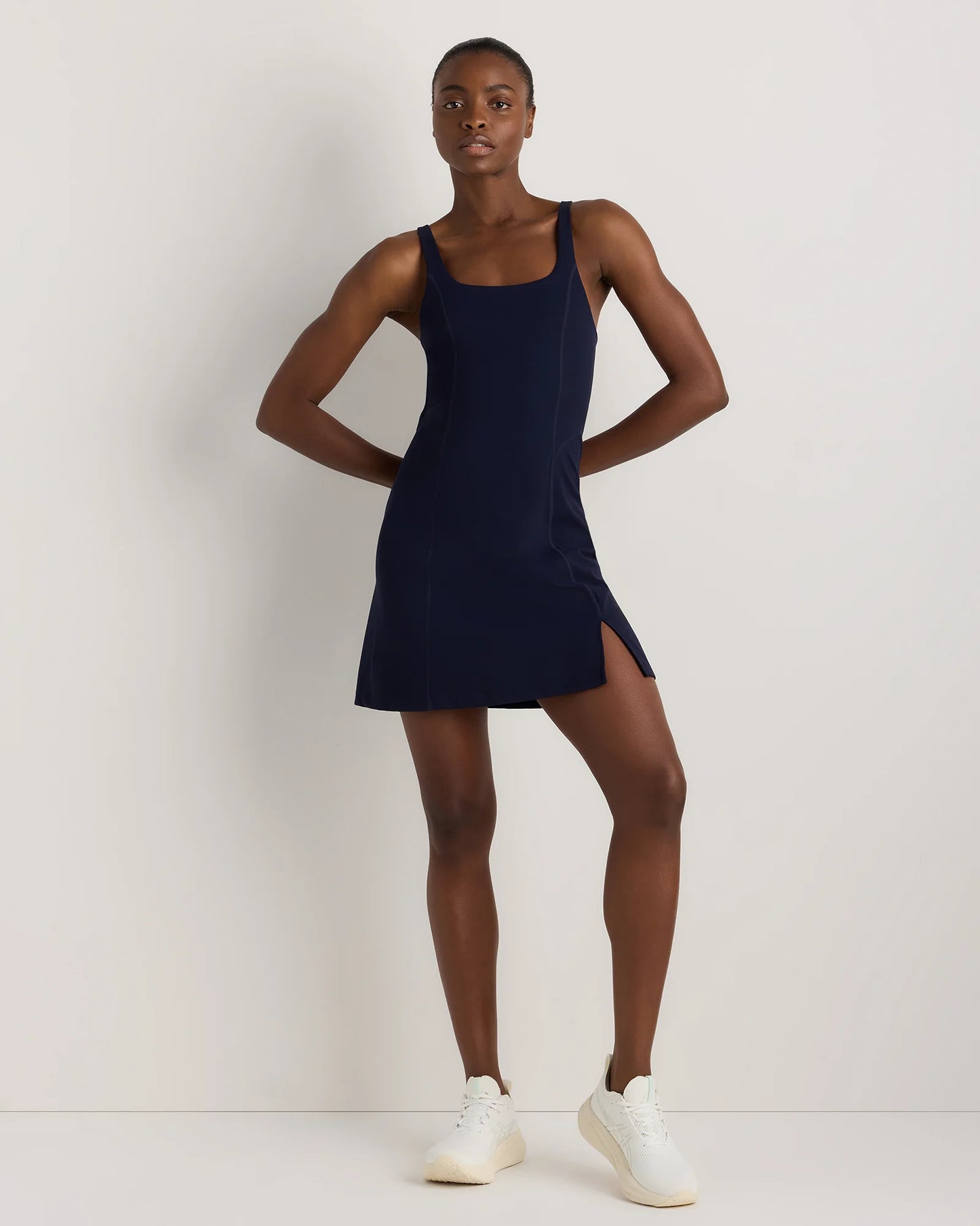 Power-Up Square Neck Dress - XS / Black