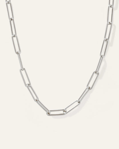 Bold Paperclip Chain Necklace - One Size / Gold Vermeil