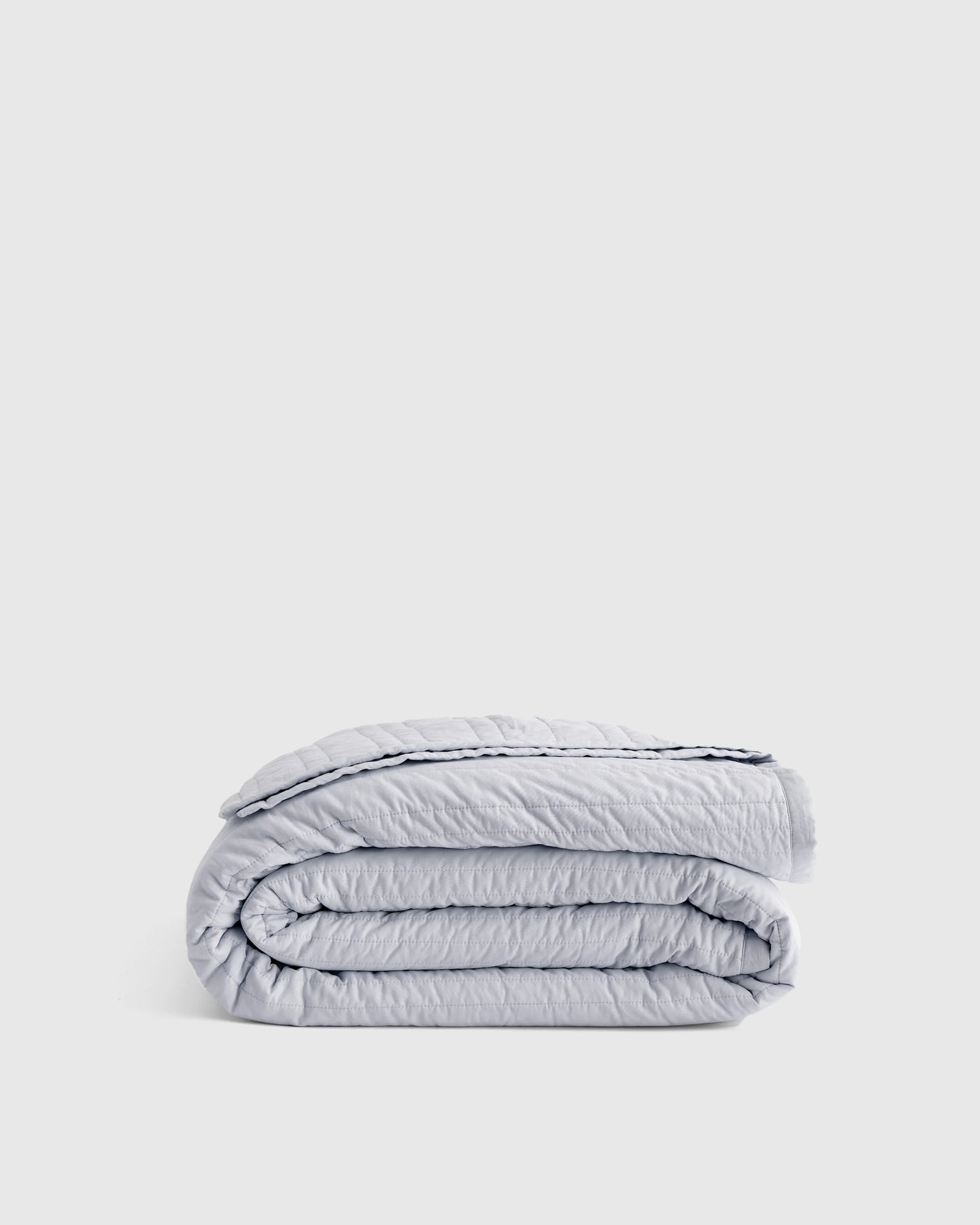 Organic Cotton Stripe Stitch Quilt - Twin / Light Blue