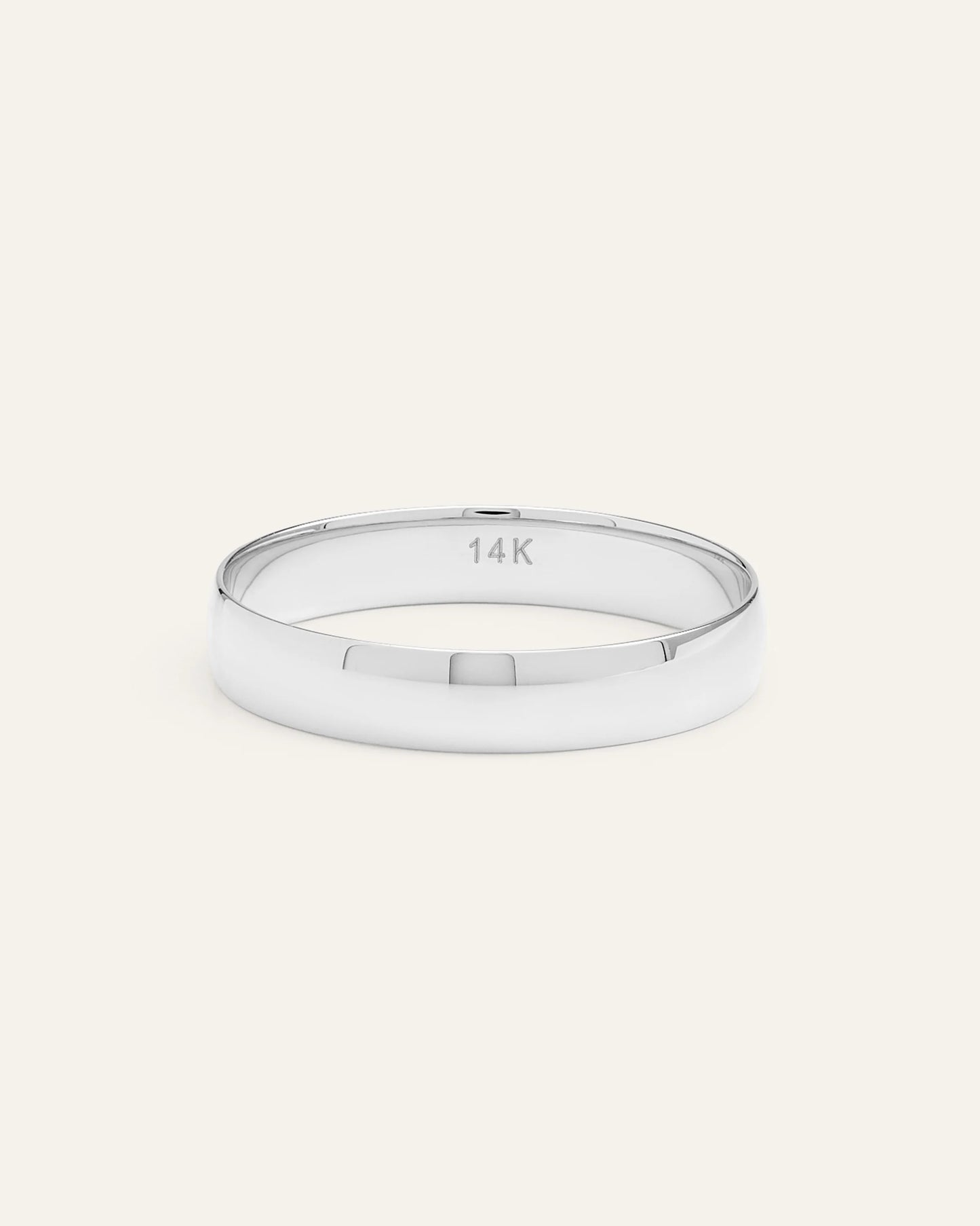 14K Gold Lightweight Round Edge Band - 4 / Yellow Gold