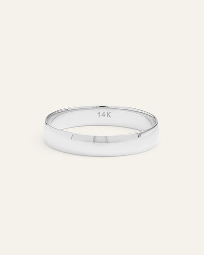 14K Gold Lightweight Round Edge Band - 4 / Yellow Gold