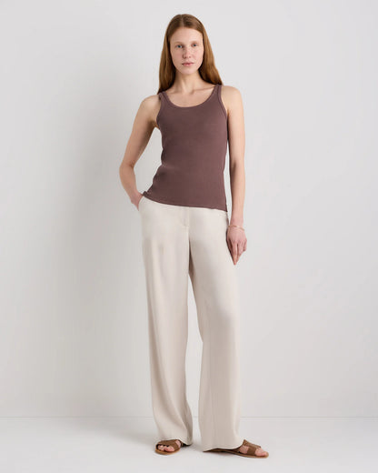 Organic Cotton Micro-Rib Scoop Neck Tank - XS / Moonstone Blue