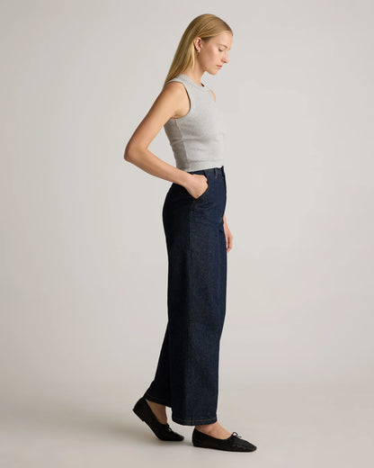 Organic Cotton Micro-Rib Cropped Cutaway Tank - XS / Heather Oatmeal