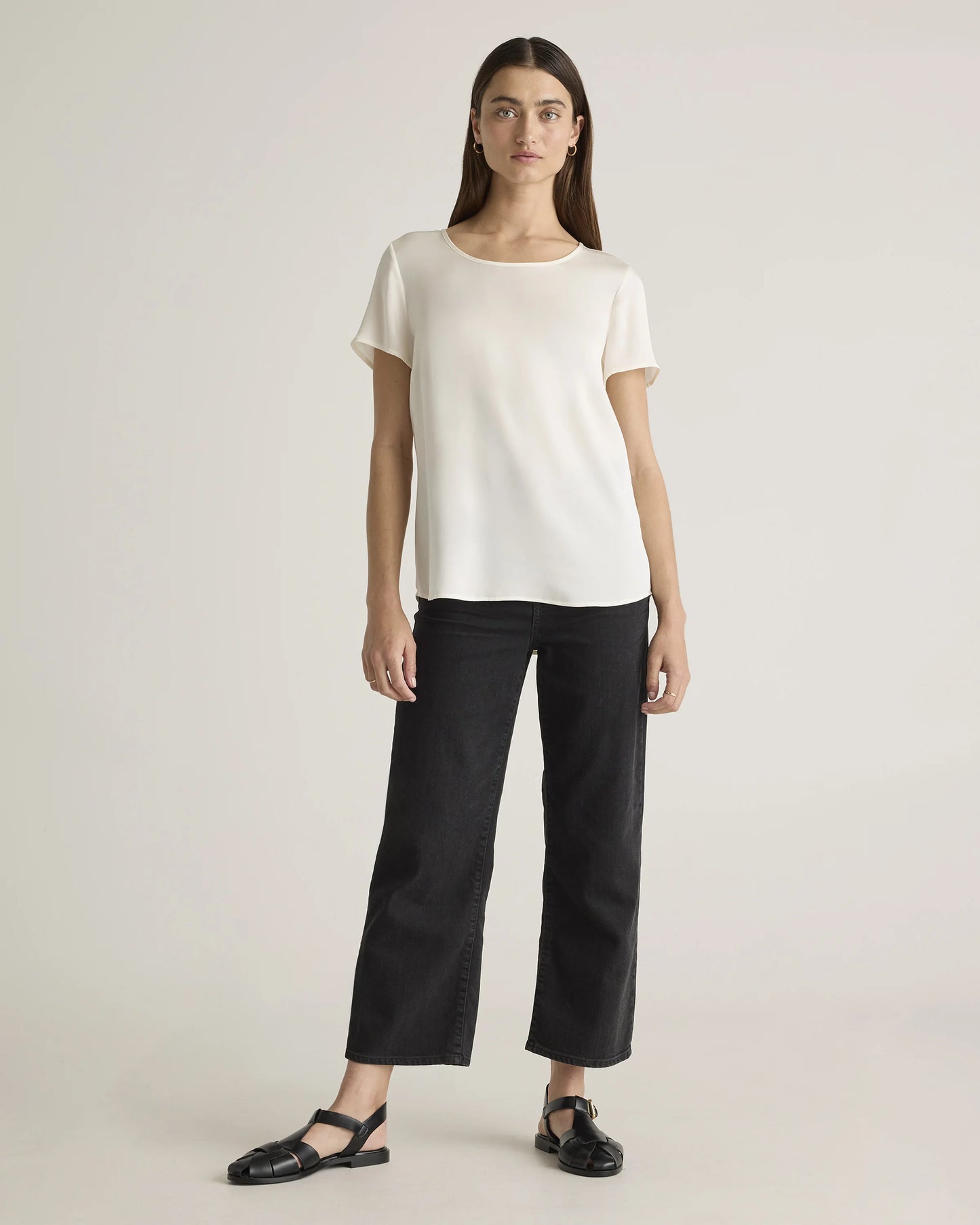 Washable Stretch Silk Tee - XS / Deep Orchid Purple
