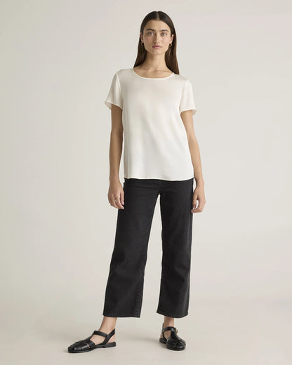 Washable Stretch Silk Tee - XS / Deep Orchid Purple