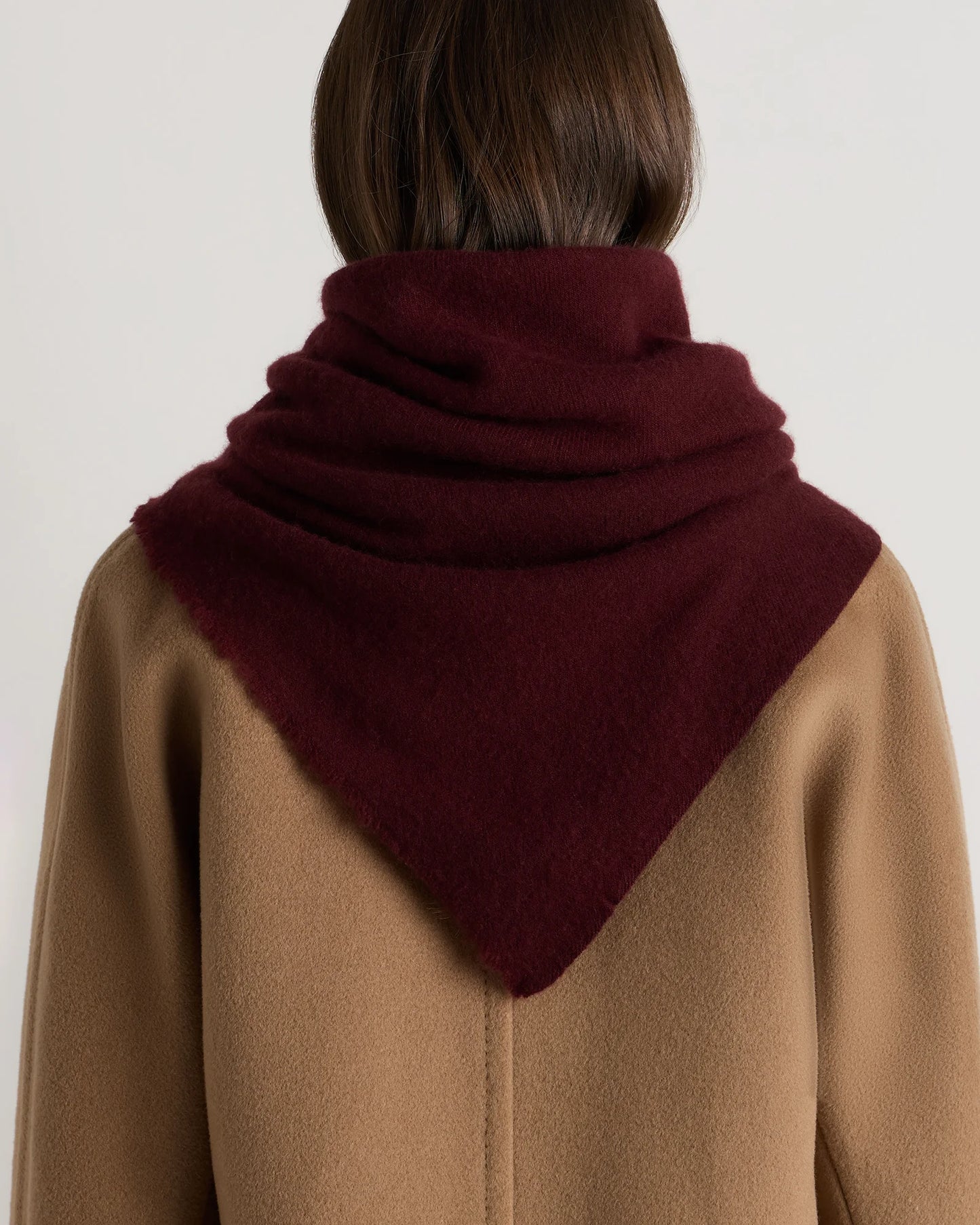 Mongolian Cashmere Square Scarf - One Size / Rich Burgundy