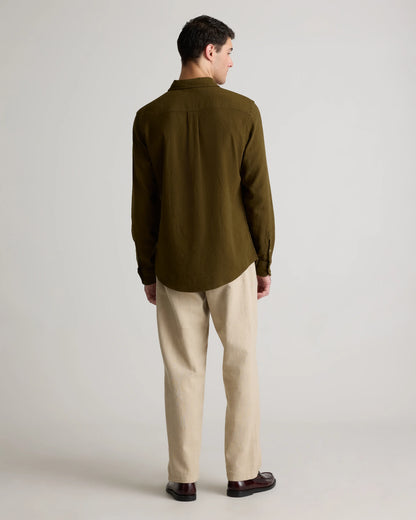 Organic Cotton Stretch Selvage Shirt - S / Mini Blue Stripe