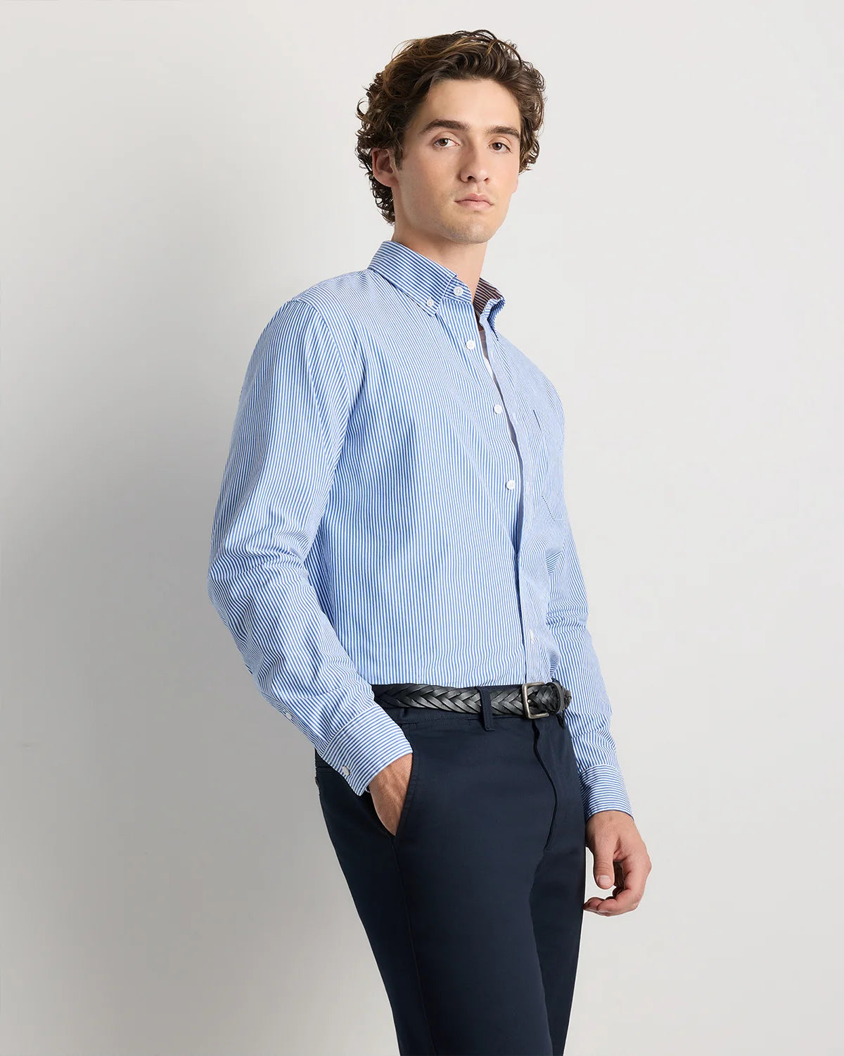 Organic Cotton Stretch Poplin Shirt - S / Grey Gingham
