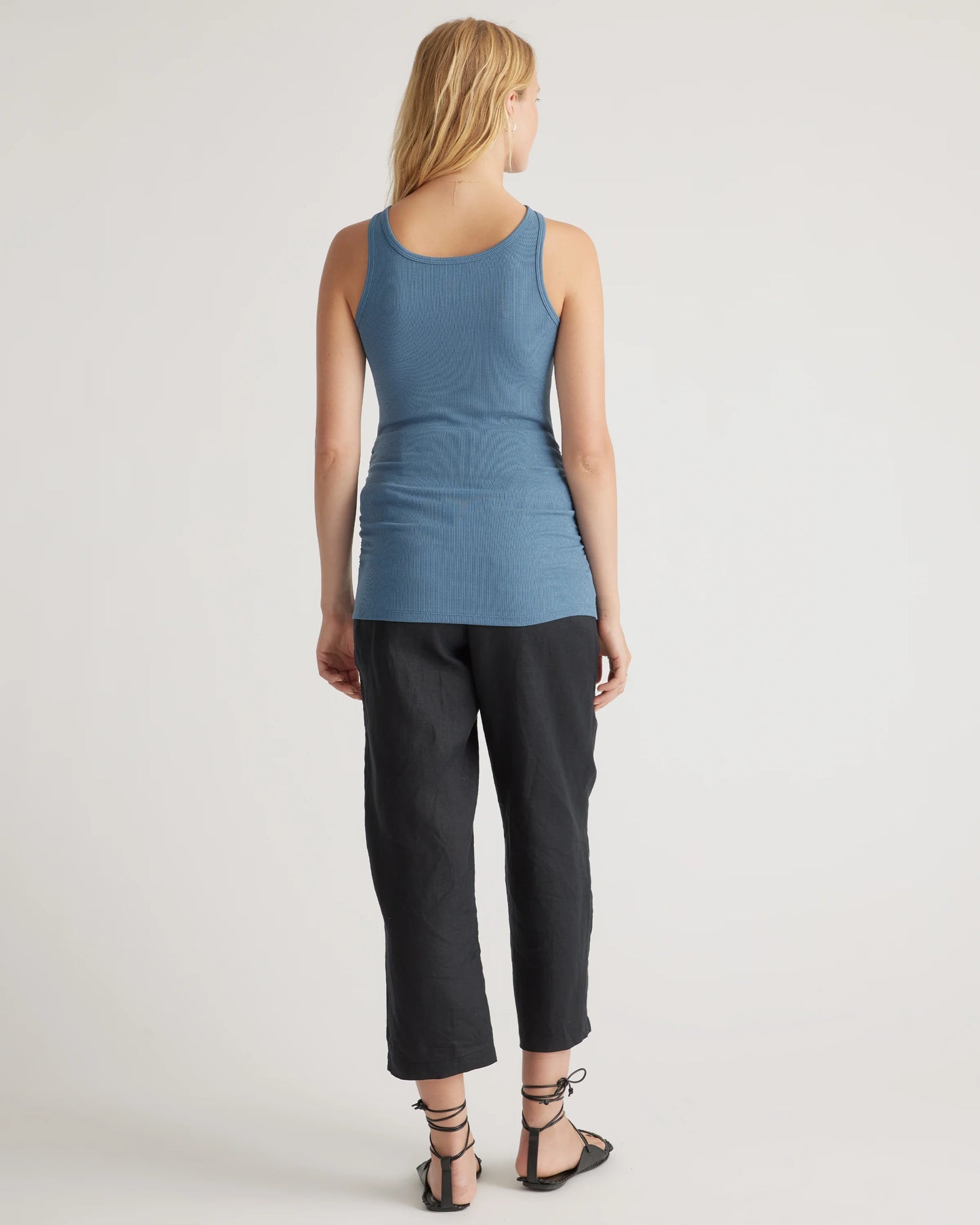 Bamboo Rib Maternity Scoop Neck Tank - XS / Deep Navy