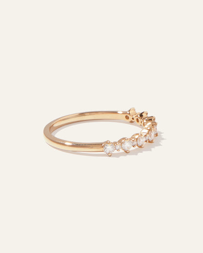 14K Gold Lab Grown Diamond Alternating Round Band - 4 / Yellow Gold