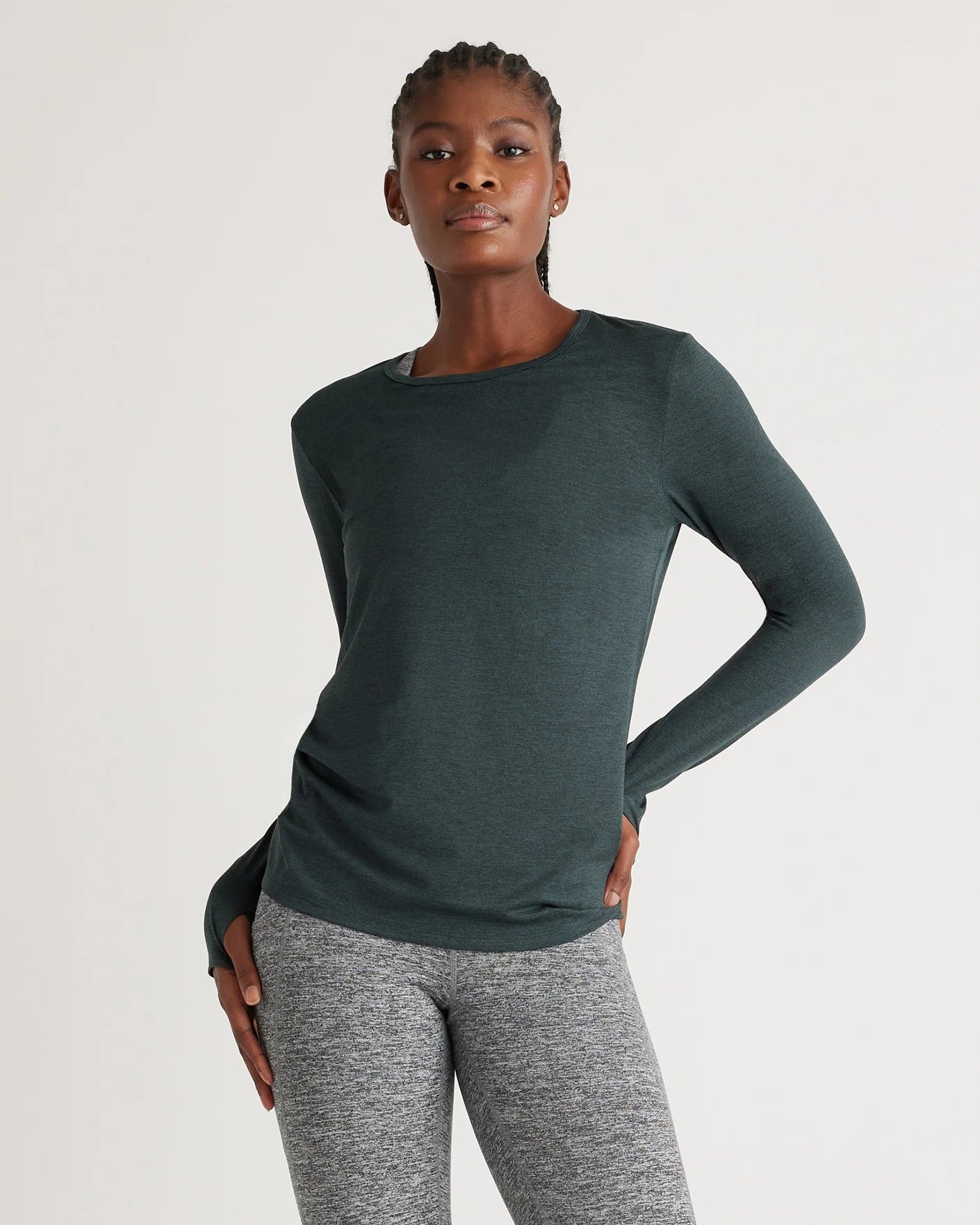 Flowknit Breeze Long Sleeve Top - XS / Heather Deep Navy