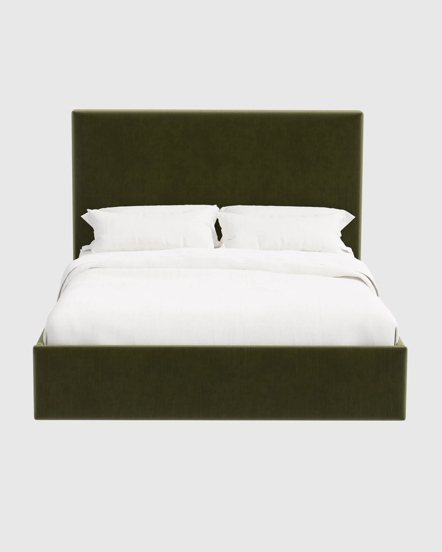 Square Bed in Performance Velvet - Full / Butterscotch