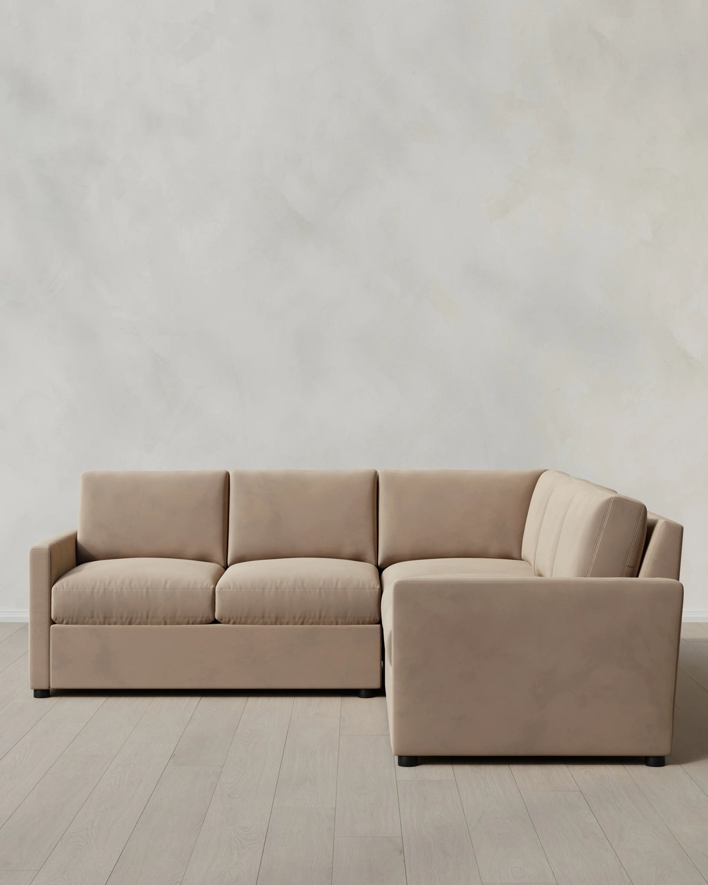 Brennan L Sectional in Performance Velvet - 99x99 / Taupe