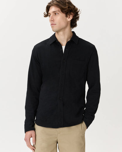 100% Organic Cotton Slub Long Sleeve Button Up Shirt - S / Heather Grey