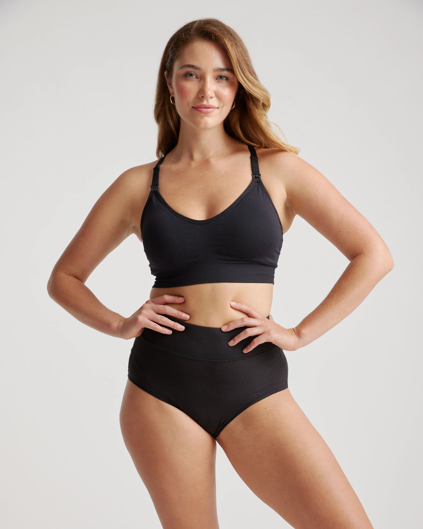 Seamless Low Impact Maternity & Nursing Sports Bra - XS / Navy